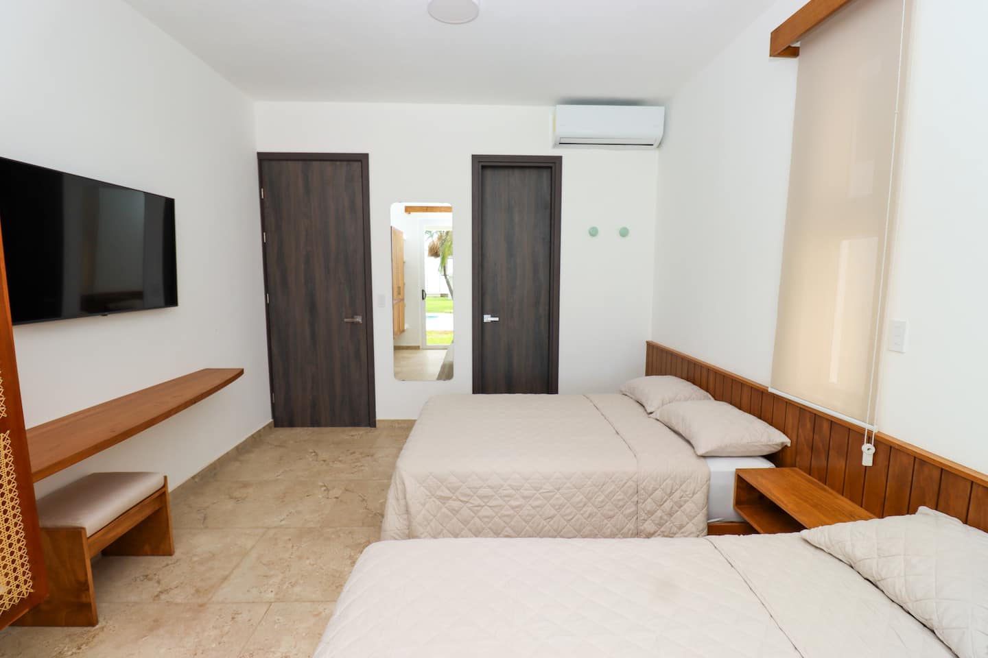 Bedroom 2 Smart TV and built-in storage