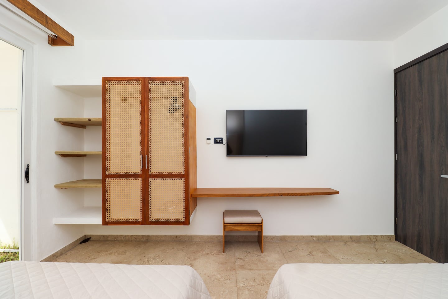 Alternate view of Bedroom 2 with two double beds